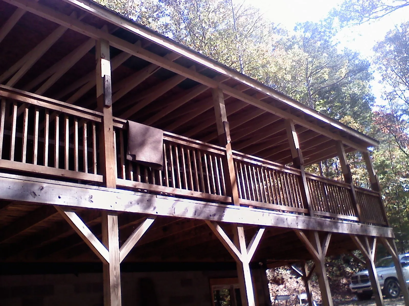 Timber framing under a new elevated porch and deck — Roof Leak Repair in Vader by Roofing Brothers